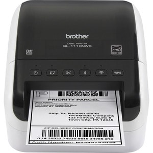 Brother QL-1110NWB Desktop Direct Thermal Printer - Monochrome - Label Print - USB - Bluetooth - Wireless LAN - 3 m Print 