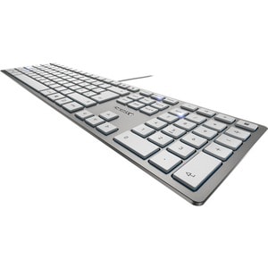 Clavier CHERRY KC 6000 SLIM - Câble Connectivité - USB Interface - Français - Argenté - SX Pavé Numérique - 105 Touche(s) 