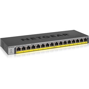 Netgear 16-Port 76W PoE/PoE+ Gigabit Ethernet Unmanaged Switch - 16 Ports - 2 Layer Supported - Twisted Pair - Wall Mounta