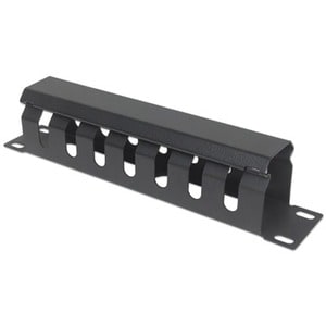 10" Cable Management Panel, 1U, Covered, Black - Cable Management Panel - 1U Rack Height x 10" Panel Width x 51.1 mm Lengt