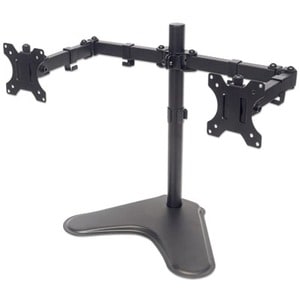 Dual Desk Mount for TV & Monitors (Full Motion), For screens: 10-27", Stand Assembly, VESA compatability: 75x75 and 100x10