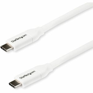 StarTech.com 2m 6 ft USB C to USB C Cable w/ 5A PD - M/M - White - USB 2.0 - USB-IF Certified - USB Type C Cable - USB C C