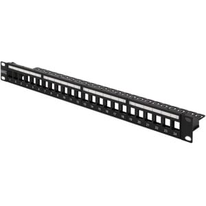 DIGITUS Professional DN-91411-LF 24 Port(s) Modular Patch Panel - Jet Black - 1U High - Rack-mountable