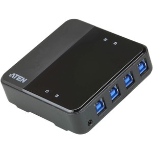 ATEN US3344 4 x 4 USB 3.2 Gen1 Peripheral Sharing Switch - USB 3.2 Gen 1 (3.1 Gen 1) Type-B - 8 USB Port(s) - PC, Mac, Linux