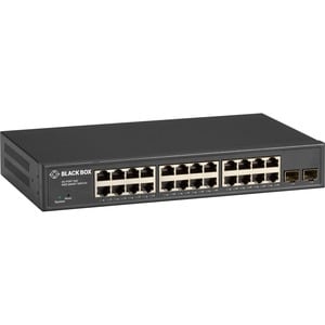 Black Box Gigabit Ethernet Managed Switch - (24) RJ-45, (2) SFP - 24 Ports - Manageable - 10/100/1000Base-T - TAA Complian