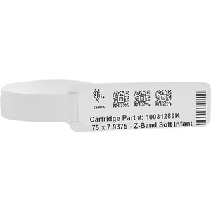 Wristband, Synthetic, Soft Infant, 1x7.9375in (25.4x201.6mm); DT, Lam 65843RM / 66213RM, Coated, 1in (25.4mm) core, 263/ro