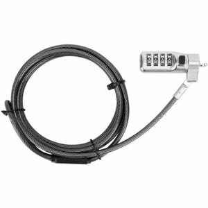 Targus DEFCON Compact Serialized Combo Cable Lock - Combination Lock - Black - Galvanized Steel - 6.50 ft - For Notebook, 