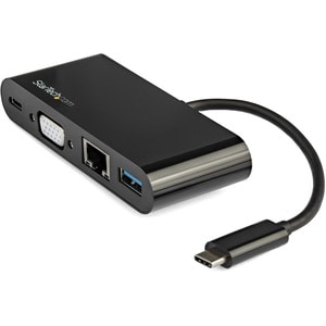 StarTech.com USB C VGA Multiport Adapter - Power Delivery Charging (60W) - USB 3.0 - GbE - USB C Adapter for Mac, Windows,