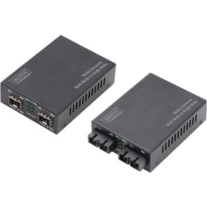 DIGITUS Professional DN-82133 Transceiver/Media Converter - Optical Fiber - Single-mode, Multi-mode - Gigabit Ethernet - 1