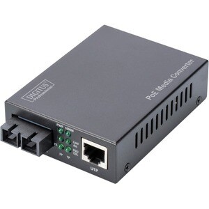 DIGITUS Professional DN-82150 Transceiver/Media Converter - 2 Port(s)Network (RJ-45) - 1 x PoE (RJ-45) Ports - 1 x SC - Du