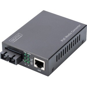 DIGITUS Professional DN-82160 Transceiver/Medienkonverter - 2 Anschluss(e)Netzwerk (RJ-45) - 1 x PoE (RJ-45) Anschlüsse - 