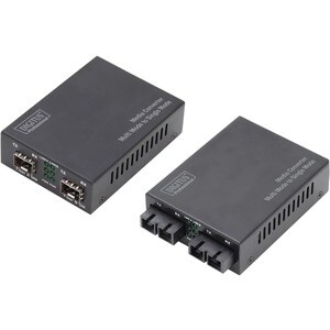 DIGITUS Professional DN-82133 Transceiver/Medienkonverter - Glasfaserleitung - Singlemode, Multimode - Gigabit-Ethernet - 