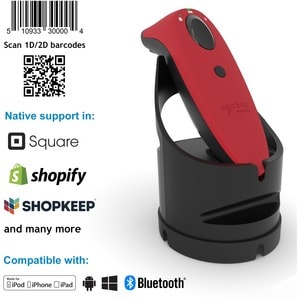 Socket Mobile SocketScan S740 Handheld Barcode Scanner - Wireless Connectivity - Red, Black - 495.30 mm Scan Distance - 1D