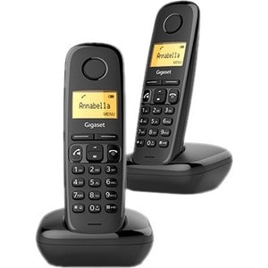 Gigaset A270 Duo DECT Cordless Phone - Black - Cordless - Corded - 1 x Phone Line - 2 x Handset - 1 Simultaneous Calls - S