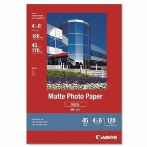 Canon MP-101 Photo Paper - 4" (101.60 mm) x 6" (152.40 mm) - 45 lb (20411.66 g) Basis Weight - Matte - 120 Sheets - 120 / 