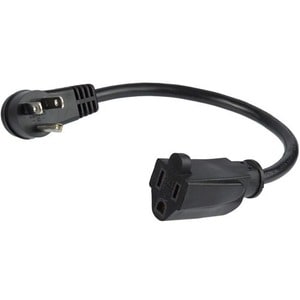 StarTech.com Cable de 0.3m de Extensión de Alimentación, Acodado en Ángulo Recto NEMA 5-15P a NEMA 5-15R, 13A 125V, 16AWG,
