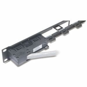 APC by Schneider Electric Cable Organizer - Black - 1 Pack Pack - Panel - 1U Rack Height