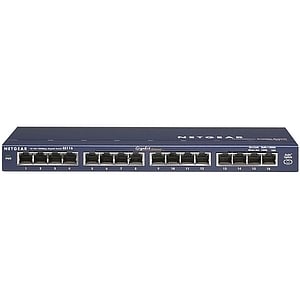 Netgear GS116 16 Ports Ethernet Switch - Gigabit Ethernet - 10/100/1000Base-T - 2 Layer Supported - Twisted Pair - Desktop