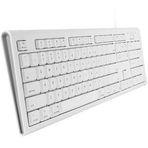 Macally White 104 Key Full Size USB Keyboard for Mac - Cable Connectivity - USB Interface - 104 Key - Computer - Windows, 