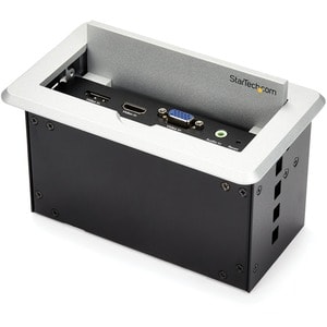 StarTech.com Conference Table Connectivity Pop up Box with AV and Data Ports - HDMI, VGA, DisplayPort to 4K HDMI Output (B