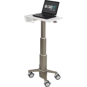 Ergotron CareFit Medical Trolley - 5.44 kg Capacity - 4 Casters - 101.60 mm Caster Size - Plastic, Zinc Plated Steel, Alum