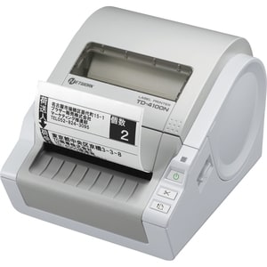 Brother TD-4100N Desktop Direct Thermal Printer - Monochrome - Label Print - Fast Ethernet - USB - Serial - With Cutter - 