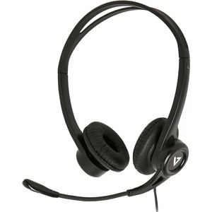 V7 HU311-2EP Kabel Kopfbügel Stereo Headset - Schwarz - Binaural - Ohraufliegend - 20 Hz bis 20 kHz Frequenzgang - 180 cm 