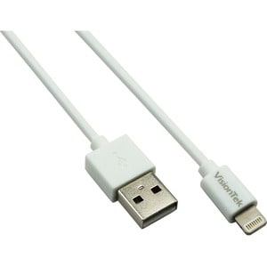 VisionTek Lightning to USB 2 Meter Cable White (M/M) - 6.6 Ft USB lightning cable for iPhone, iPad Air, iPad Mini, iPod - 