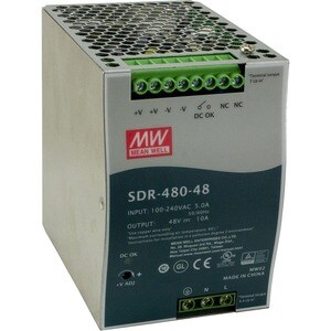 Transition Networks Hardened DIN Rail Mounted Power Supply - DIN Rail - 120 V AC, 230 V AC Input - 48 V DC Output - 480 W 