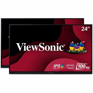 ViewSonic VA2456-MHD_H2 Dual Pack Head-Only 1080p IPS Monitors with 100Hz, Ultra-Thin Bezels, HDMI, DisplayPort and VGA fo