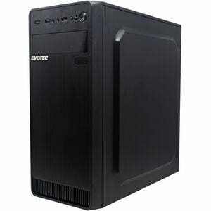 EVOTEC Gabinete para computadora gamer - ATX, Micro ATX, Mini ATX Placa base admitida - Media torre - Metálico - Negro - 6