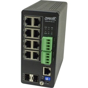 Transition Networks Managed Hardened Gigabit Ethernet PoE++ Switch - 8 Ports - Manageable - TAA Compliant - 4 Layer Suppor