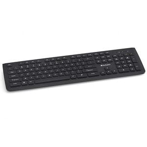 Verbatim Wireless Slim Keyboard - Wireless Connectivity - RF - USB Type A Interface - Computer - PC, Windows, Mac OS, Linu