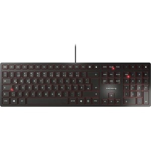 CHERRY KC 6000 SLIM Keyboard - Cable Connectivity - USB Interface - Spanish - Black - SX Keyswitch - 105 Key