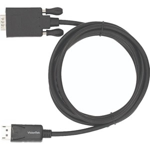 VisionTek DisplayPort to VGA 2 Meter Cable (M/M) - DisplayPort to VGA Active cable - DP to VGA Cable Male to Male 2 meter 