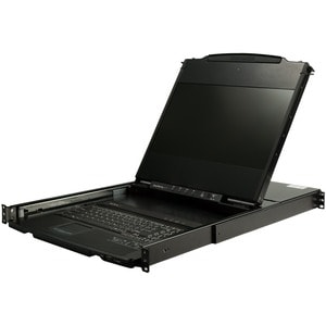 StarTech.com Dual Rail Rackmount KVM Console HD 1080p - DVI/VGA KVM w/17" LCD Monitor - 1U LCD KVM Server Rack Drawer w/Ca