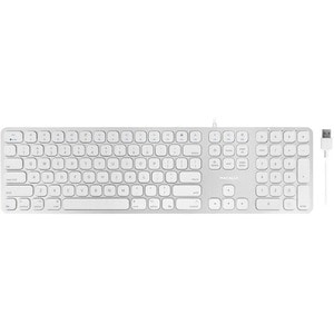 Macally Aluminum Slim USB Keyboard With 2 USB Ports For Mac - Cable Connectivity - 110 Key(s) - Computer - Mac OS - Scisso