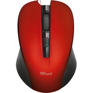 Trust Mydo Mouse - Radio Frequency - USB 2.0 - Optical - 4 Button(s) - Red - Wireless - 1800 dpi - Scroll Wheel - Symmetrical