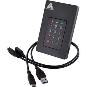Apricorn Aegis Fortress L3 8 TB Portable Solid State Drive - 2.5" External - TAA Compliant - USB 3.2 - 275 MB/s Maximum Re