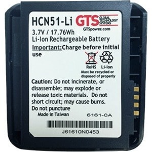 GTS HCN51-LI Battery - Lithium Ion (Li-Ion) - For Mobile Computer - Battery Rechargeable - 3.7 V DC - 4800 mAh
