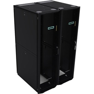 HPE Enterprise 42U Floor Standing Rack Cabinet for LAN Switch, Patch Panel1075 mm Rack Depth - Black, Silver - TAA Complia