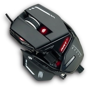 Mad Catz The Authentic R.A.T. 8+ Optical Gaming Mouse - Pixart 3389 - Cable - Black - 1 Each - USB 2.0 - 16000 dpi - 11 Bu