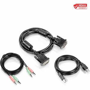 TRENDnet 4.57 m KVM Cable - Cable for KVM Switch, Keyboard/Mouse - First End: 1 x USB Type B - Male, 1 x DVI Digital Video