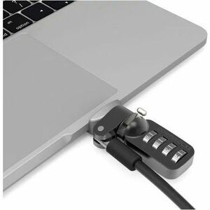 Compulocks Ledge Lock Adapter for MacBook Pro 13" M1 & M2 with Combination Cable Lock Silver - Follows Apple Slick Design 