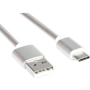 Hamlet Cavo USB2.0 A to USB Type-C Maschio - Maschio per Ricarica e Trasferimento dati. Cavo con guaina esterna in metallo