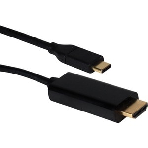 QVS 3ft USB-C / Thunderbolt 3 to HDMI UltraHD 4K/60Hz Video Converter Cable - 3 ft HDMI/Thunderbolt 3 Audio/Video/Data Tra