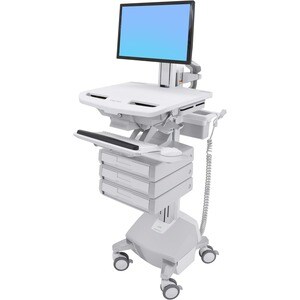 Ergotron StyleView Medizinische Warenkorb - 3 Schubfach - 14,97 kg Kapazität - 4 Rollen - Aluminium, Plastik, Verzinkter S