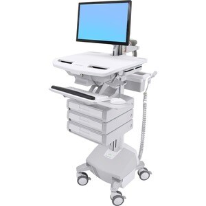 Ergotron StyleView Medizinische Warenkorb - 3 Schubfach - 16,78 kg Kapazität - 4 Rollen - Aluminium, Plastik, Verzinkter S