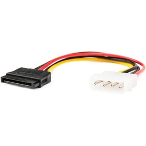 Rocstor Premium 6in 4 Pin Molex to Left Angle SATA Power Cable Adapter - LP4 - SATA Power Adapter Cable - 6" Molex/SATA Da