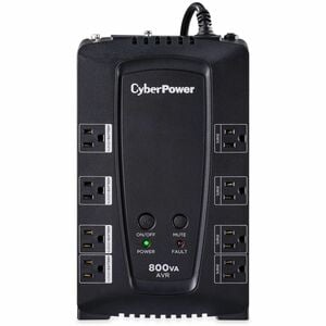 CyberPower CP800AVR AVR UPS Systems - 800VA/450W, 120 VAC, NEMA 5-15P, Compact, 8 Outlets, PowerPanel® Personal, $200000 C